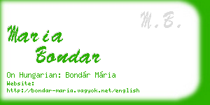 maria bondar business card